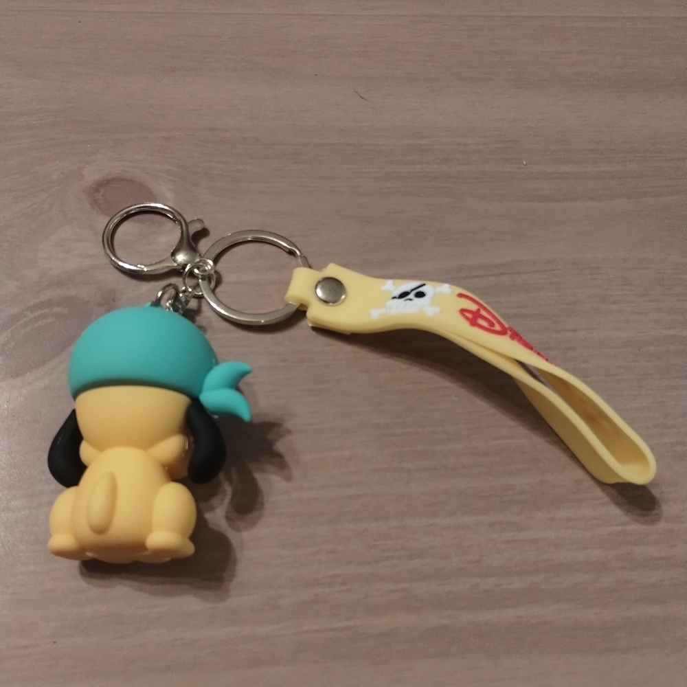 New Disney 3D Rubber Pluto Pirate Keychain | Cute Cartoon Character Bag Charm - Picture 3 of 3